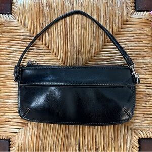 VINTAGE Mini Black Leather Shoulder Bag